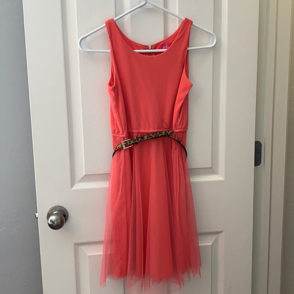 Cute dress with cheetah print belt never worn